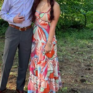 Alexis for target maxi floral tiered spaghetti strap dress